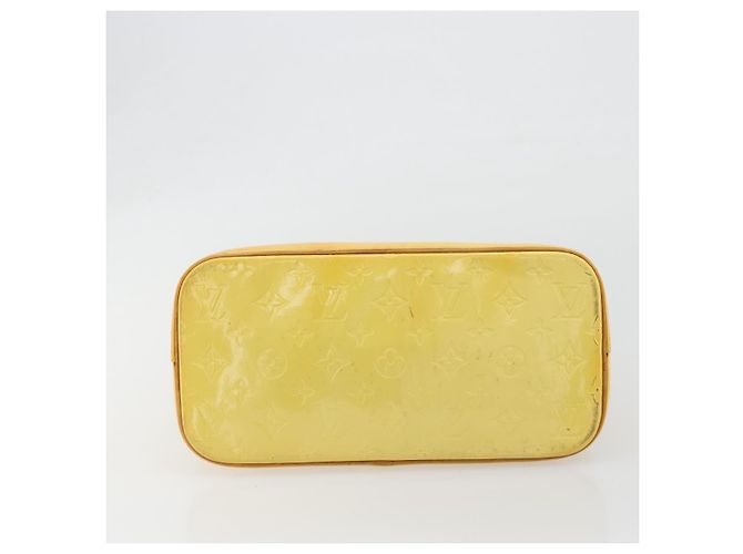 LOUIS VUITTON Monogram Vernis Houston Hand Bag Lime Yellow M91055 - vista 5