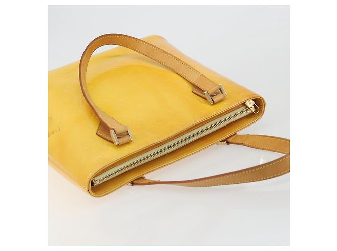 LOUIS VUITTON Monogram Vernis Houston Hand Bag Lime Yellow M91055 - vista 6