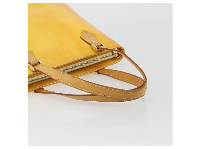 LOUIS VUITTON Monogram Vernis Houston Hand Bag Lime Yellow M91055 - vista 7