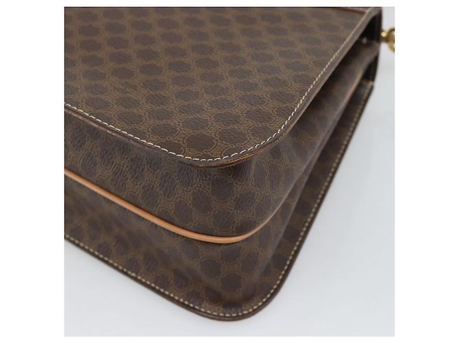 Céline CELINE Macadam Canvas Circle Hand Bag PVC Leather 2way Brown Gold - vista 14