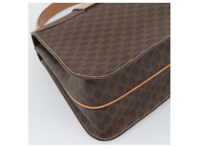 Céline CELINE Macadam Canvas Circle Hand Bag PVC Leather 2way Brown Gold - vista 15