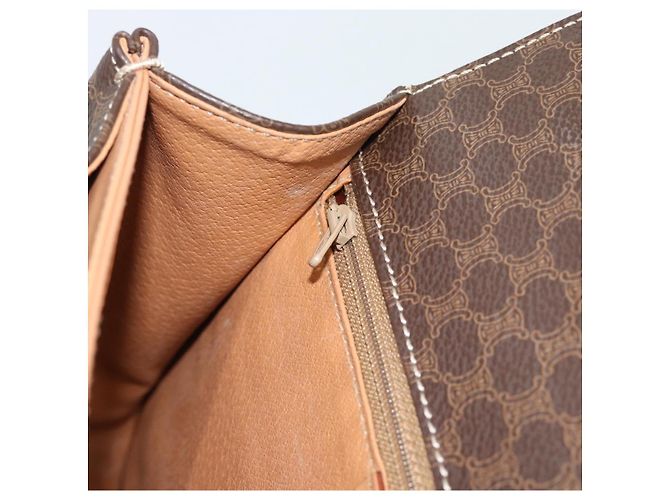 Céline CELINE Macadam Canvas Circle Hand Bag PVC Leather 2way Brown Gold - vista 21