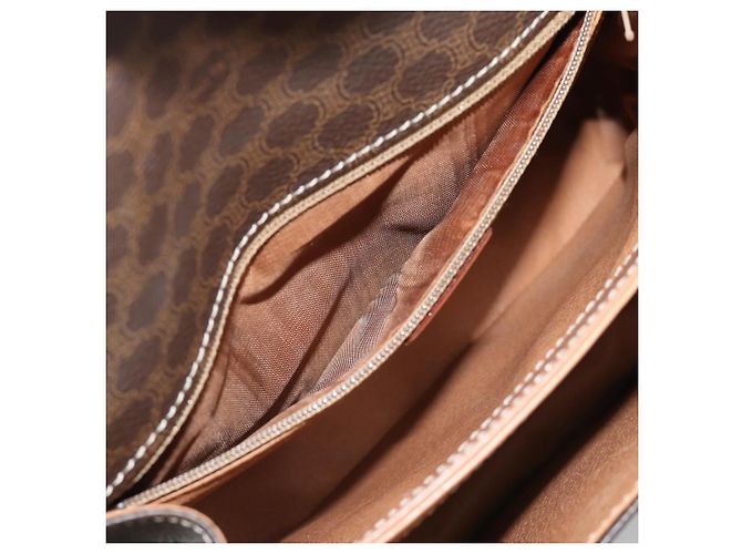 Céline CELINE Macadam Canvas Circle Hand Bag PVC Leather 2way Brown Gold - vista 22
