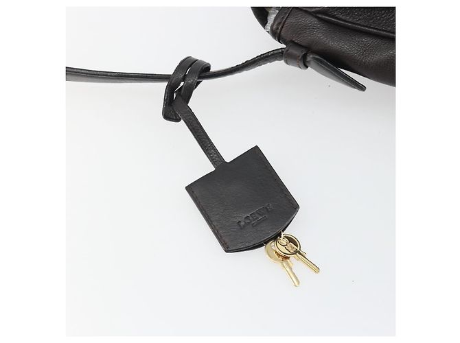 LOEWE Shoulder Bag Leather Dark Brown Gold Tone - vista 10