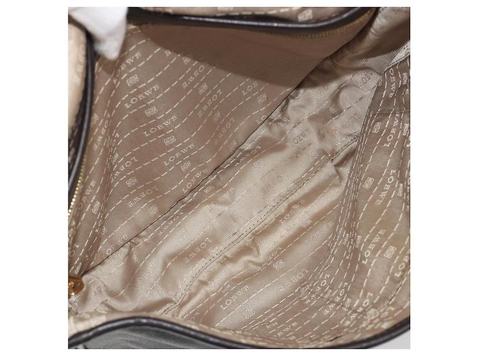 LOEWE Shoulder Bag Leather Dark Brown Gold Tone - vista 11