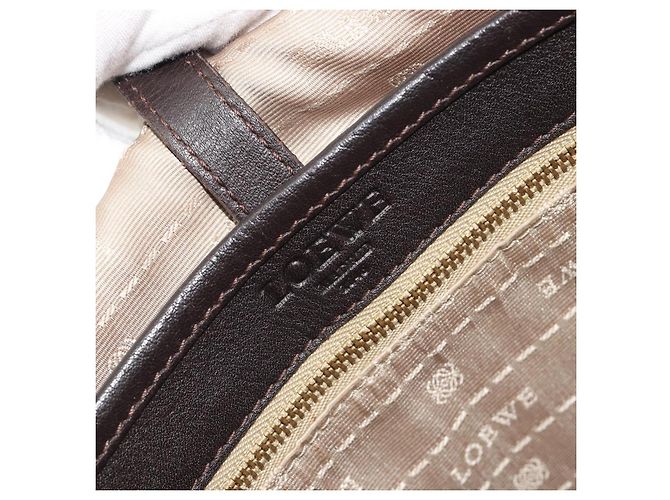 LOEWE Shoulder Bag Leather Dark Brown Gold Tone - vista 19
