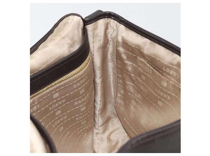LOEWE Shoulder Bag Leather Dark Brown Gold Tone - vista 20