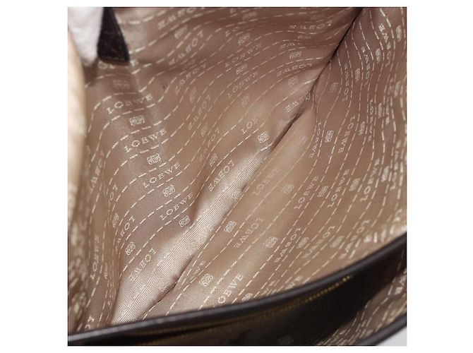 LOEWE Shoulder Bag Leather Dark Brown Gold Tone - vista 24