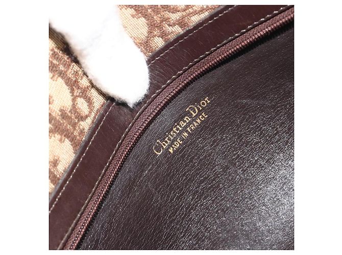 Christian Dior Trotter Canvas Shoulder Bag Beige Gold - vista 18