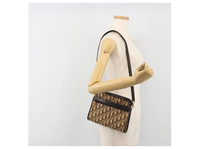 Christian Dior Trotter Canvas Shoulder Bag Beige Gold - vista 20