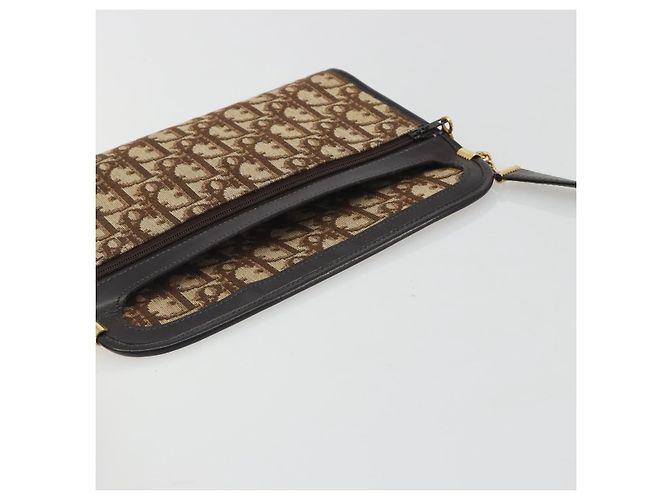 Christian Dior Trotter Canvas Shoulder Bag Beige Gold - vista 6