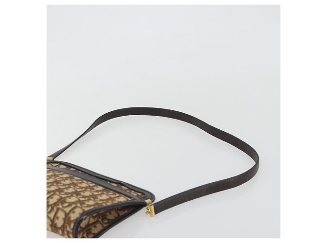 Christian Dior Trotter Canvas Shoulder Bag Beige Gold - vista 8