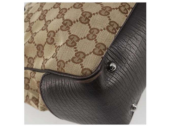 GUCCI GG Canvas Bamboo Hand Bag Beige Silver 112526 - vista 16