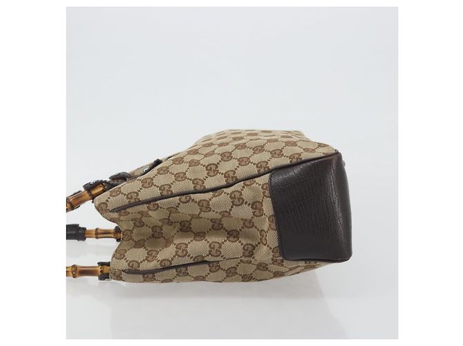 GUCCI GG Canvas Bamboo Hand Bag Beige Silver 112526 - vista 4