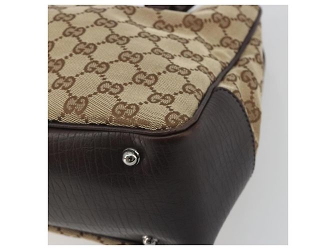 GUCCI GG Canvas Bamboo Hand Bag Beige Silver 112526 - vista 9