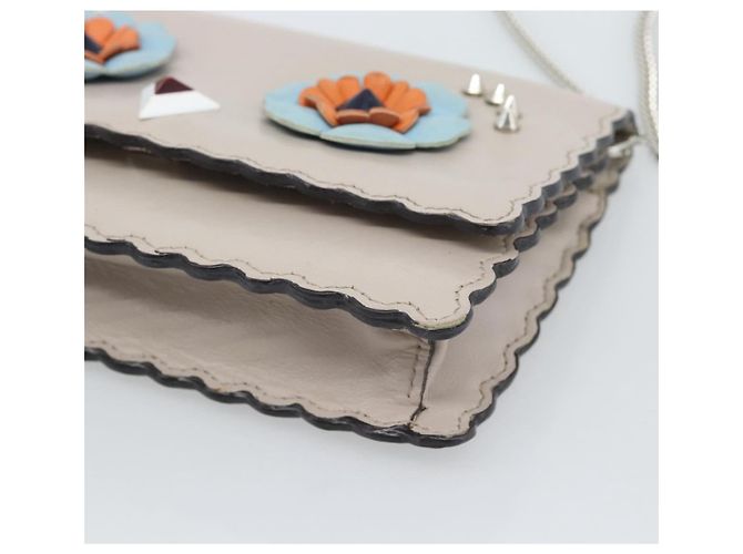 FENDI Chain Shoulder Wallet Leather Pink Silver 8M0346 - vista 10