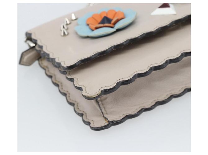 FENDI Chain Shoulder Wallet Leather Pink Silver 8M0346 - vista 11