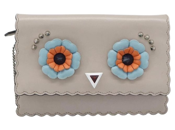 FENDI Chain Shoulder Wallet Leather Pink Silver 8M0346 - vista 2