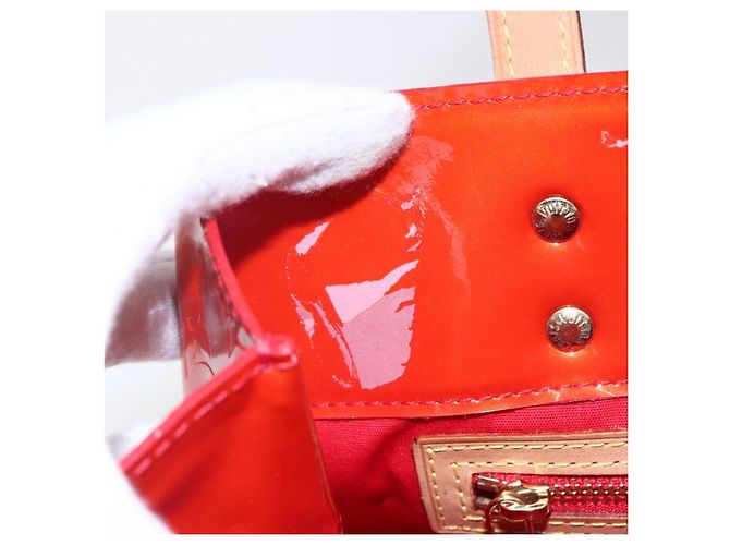 LOUIS VUITTON Monogram Vernis Reade PM Hand Bag Red Rouge M91088 LV - vista 10