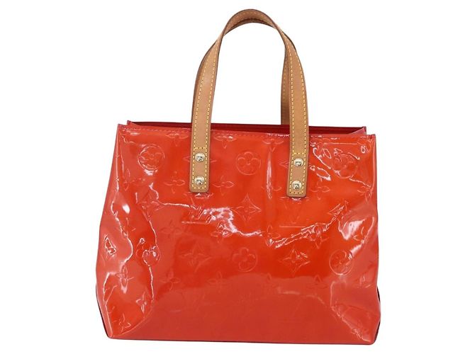 LOUIS VUITTON Monogram Vernis Reade PM Hand Bag Red Rouge M91088 LV - vista 13