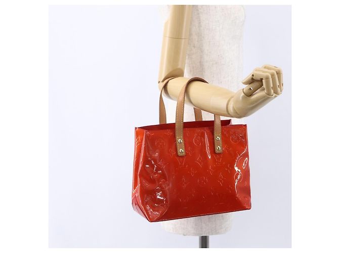 LOUIS VUITTON Monogram Vernis Reade PM Hand Bag Red Rouge M91088 LV - vista 22