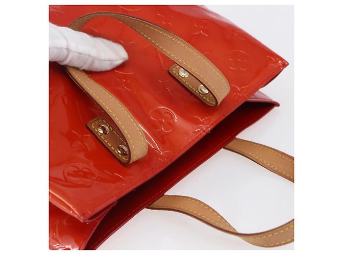 LOUIS VUITTON Monogram Vernis Reade PM Hand Bag Red Rouge M91088 LV - vista 6