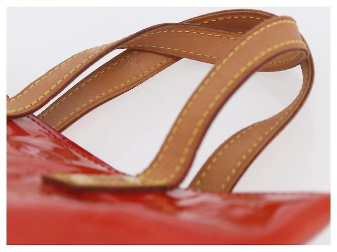 LOUIS VUITTON Monogram Vernis Reade PM Hand Bag Red Rouge M91088 LV - vista 8