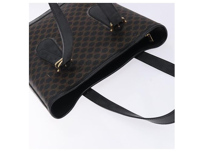 Céline CELINE Macadam Canvas Tote Bag PVC Leather Black Gold - vista 6
