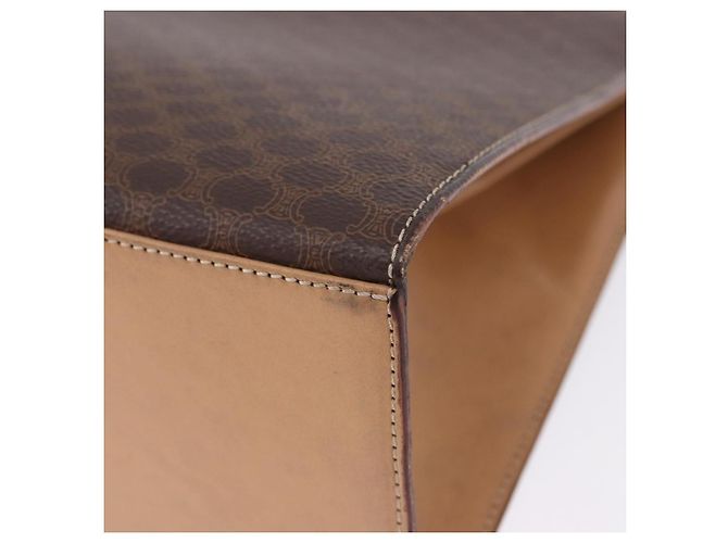 Céline CELINE Macadam Canvas Hand Bag PVC Leather Brown Gold - vista 13