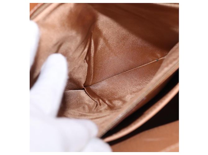 Céline CELINE Macadam Canvas Hand Bag PVC Leather Brown Gold - vista 25