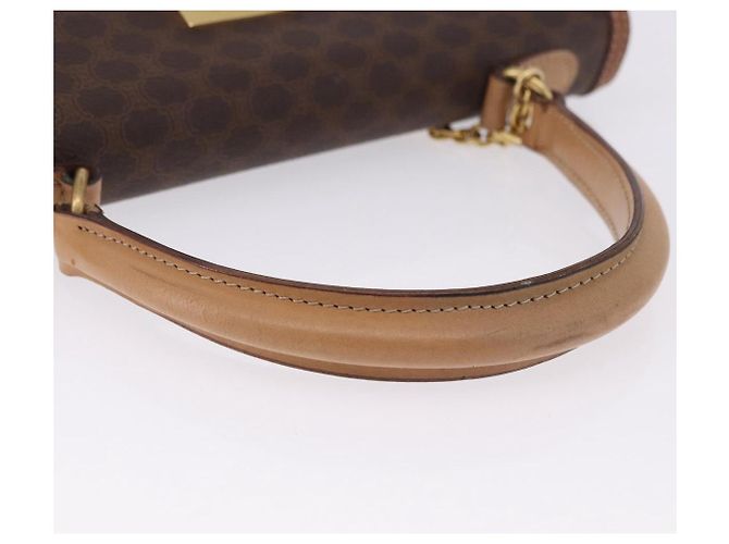 Céline CELINE Macadam Canvas Hand Bag PVC Leather Brown Gold - vista 7