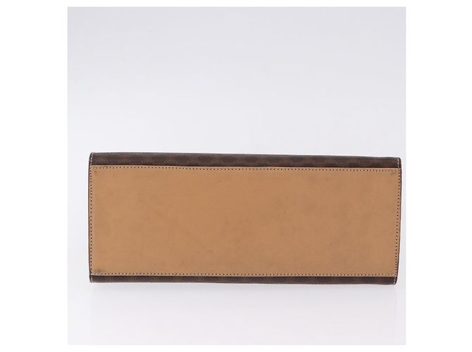 Céline CELINE Macadam Canvas Hand Bag PVC Leather Brown Gold - vista 9