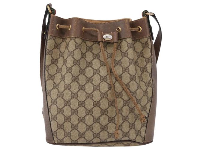 GUCCI GG Supreme Web Sherry Line Bag PVC Beige Gold 41 02 034 - vista 2