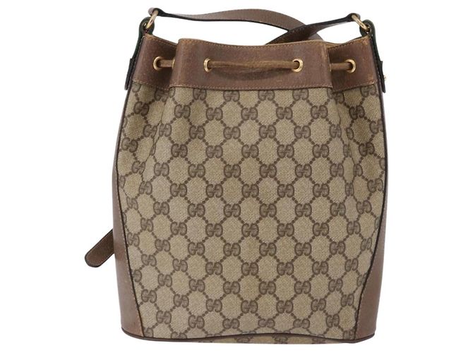 GUCCI GG Supreme Web Sherry Line Bag PVC Beige Gold 41 02 034 - vista 3