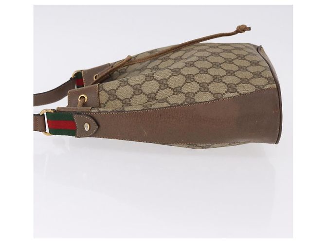 GUCCI GG Supreme Web Sherry Line Bag PVC Beige Gold 41 02 034 - vista 5