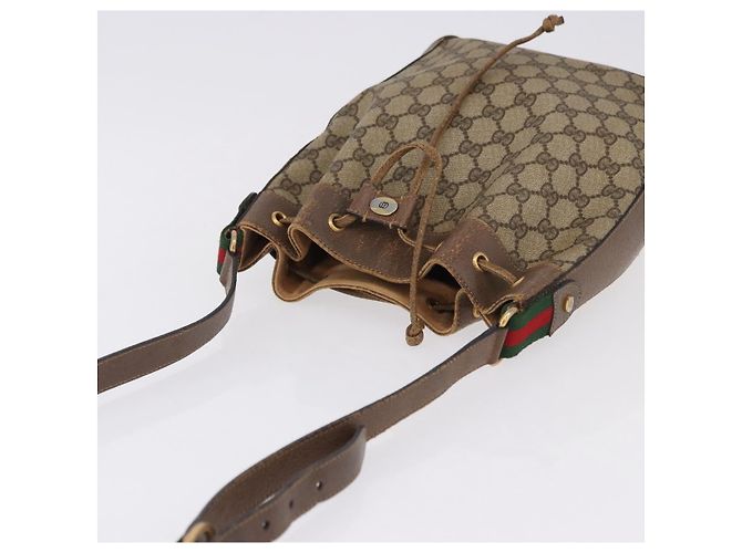 GUCCI GG Supreme Web Sherry Line Bag PVC Beige Gold 41 02 034 - vista 6