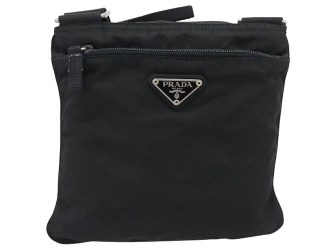 PRADA Shoulder Bag Nylon Black Silver - vista 2