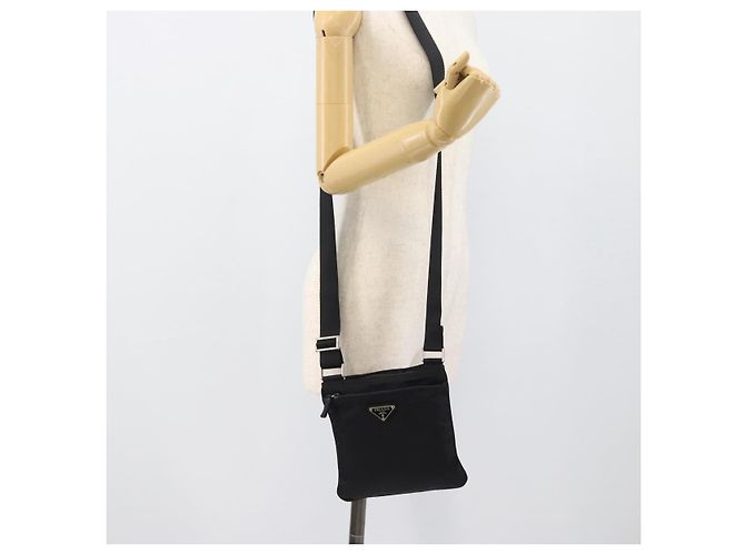 PRADA Shoulder Bag Nylon Black Silver - vista 23