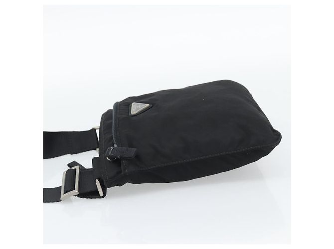 PRADA Shoulder Bag Nylon Black Silver - vista 4