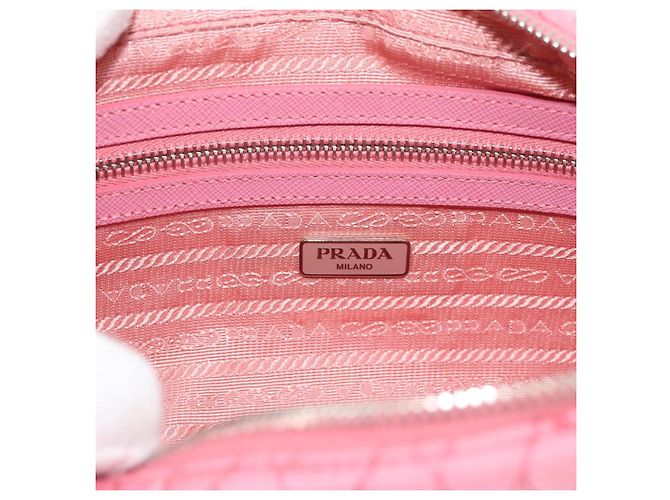 PRADA Sac à main à chaîne Nylon 2way Rose Argent - vue 19