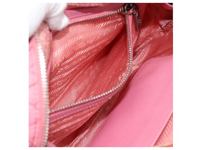 PRADA Sac à main à chaîne Nylon 2way Rose Argent - vue 24