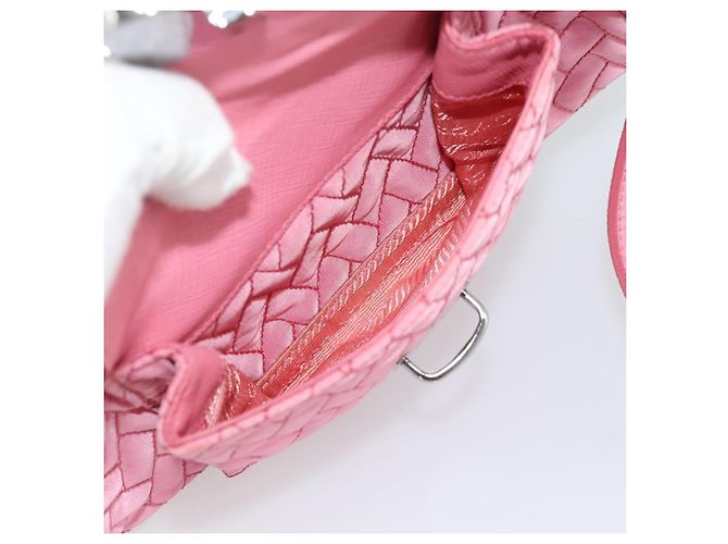PRADA Sac à main à chaîne Nylon 2way Rose Argent - vue 26