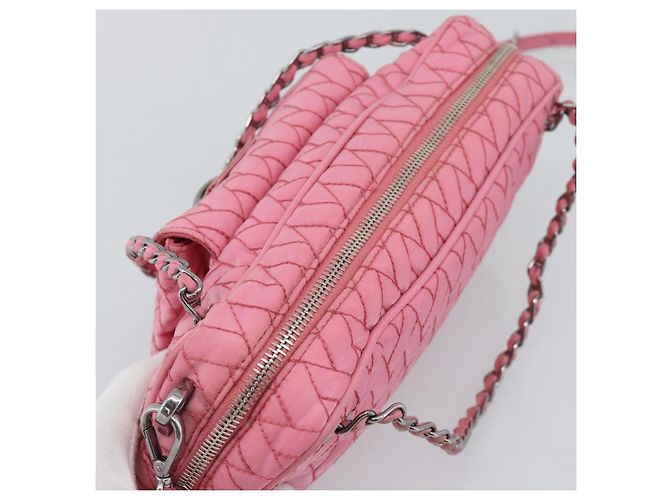 PRADA Sac à main à chaîne Nylon 2way Rose Argent - vue 6