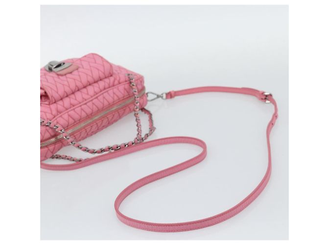 PRADA Sac à main à chaîne Nylon 2way Rose Argent - vue 9