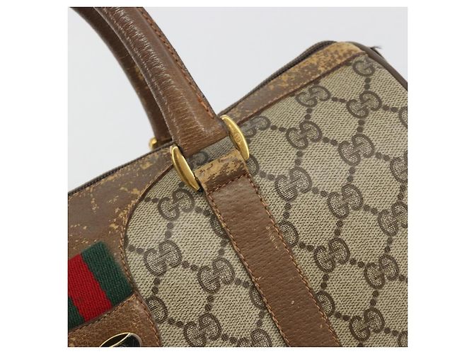 GUCCI GG Supreme Web Sherry Line Hand Bag PVC Beige Gold 98 02 007 - vista 15