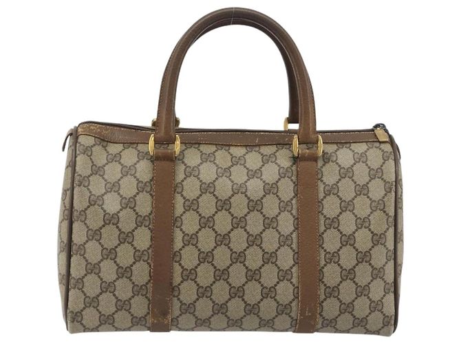 GUCCI GG Supreme Web Sherry Line Hand Bag PVC Beige Gold 98 02 007 - vista 3