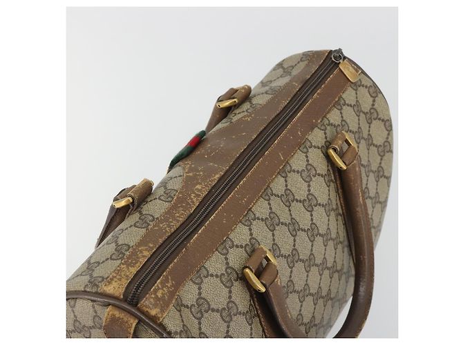 GUCCI GG Supreme Web Sherry Line Hand Bag PVC Beige Gold 98 02 007 - vista 6