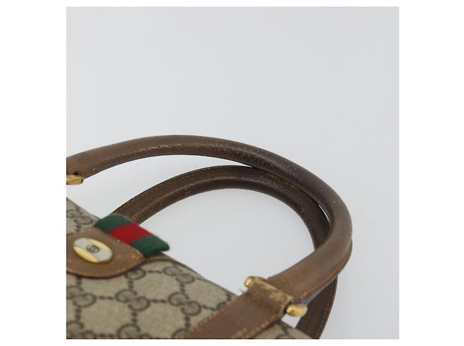 GUCCI GG Supreme Web Sherry Line Hand Bag PVC Beige Gold 98 02 007 - vista 8