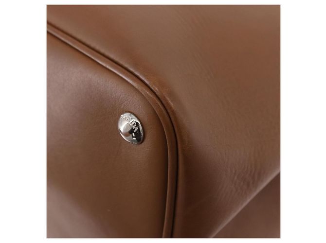 PRADA Hand Bag Leather 2way Brown Silver - vista 18