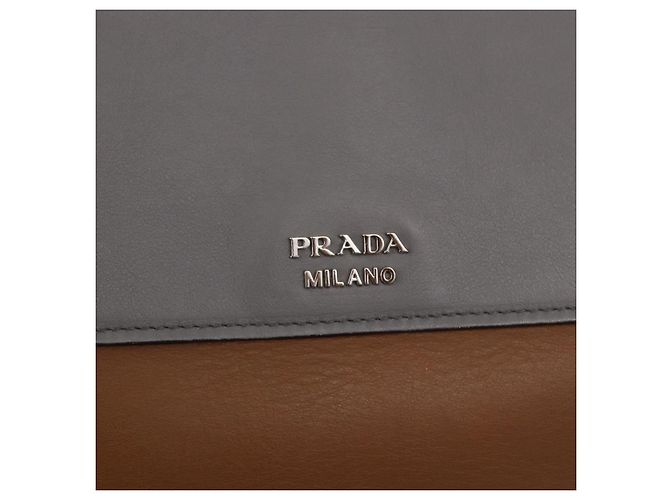 PRADA Hand Bag Leather 2way Brown Silver - vista 19